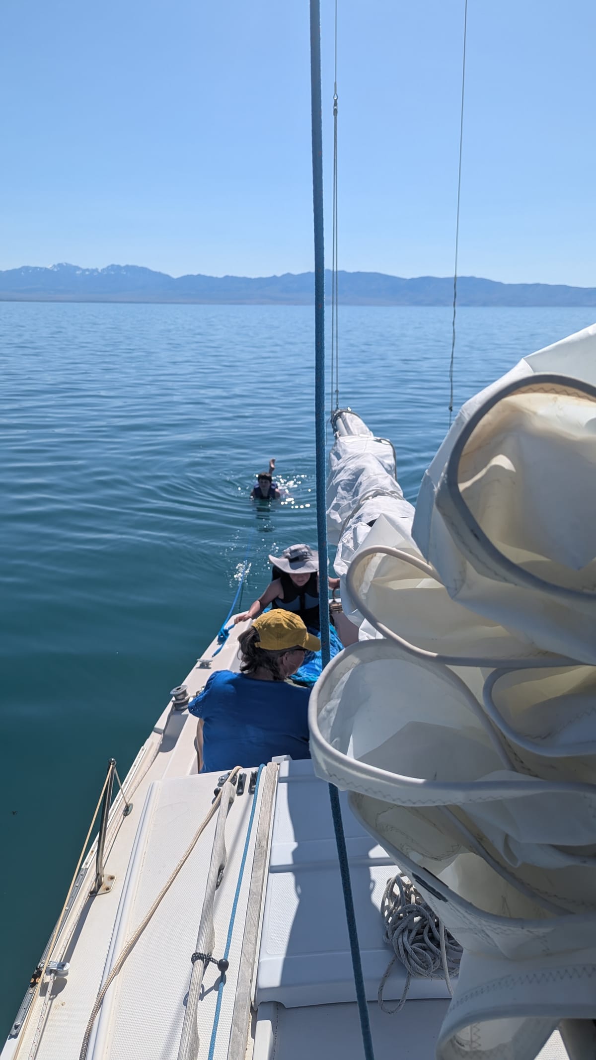 Sailing and a swim